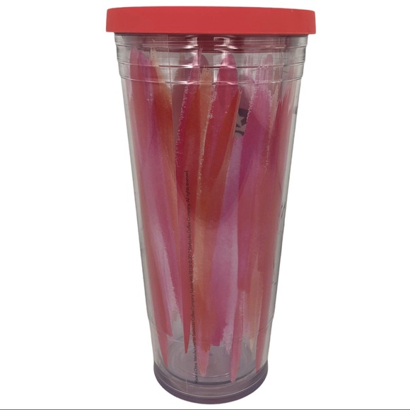 Starbucks 2016 Pink & Orange Paintbrush Stroke Plastic Tumbler - Picture 3 of 7